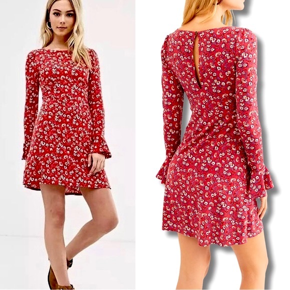 Free People Dresses & Skirts - Free People Say Hello Floral Boho Mini Dress XS